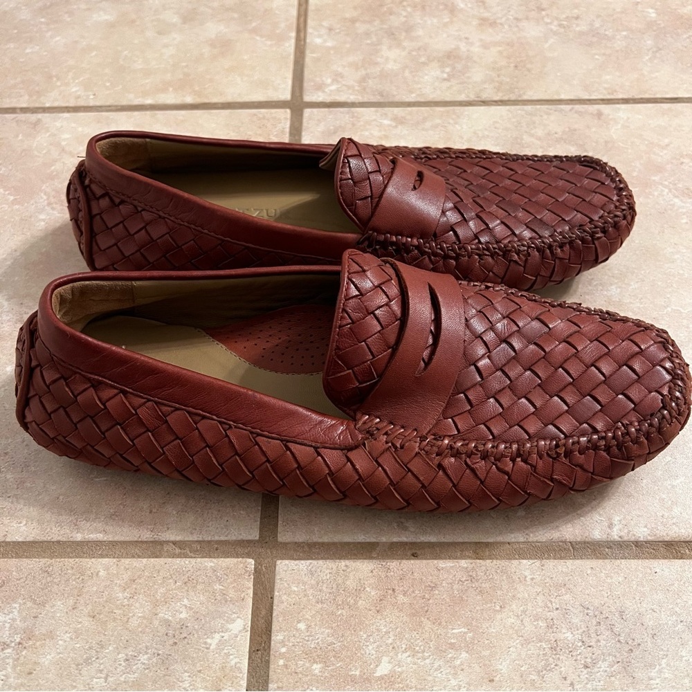 Robert Zur San Tropez Vintage Luggage Woven Driving Moccasins Soft Leather US 9M - Picture 4 of 11